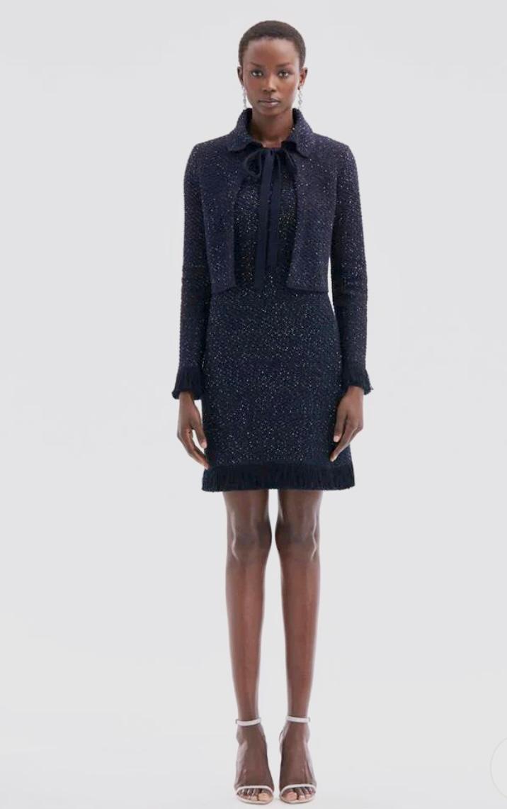 Navy blue tweed retailer dress