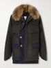 Wool melton x puffer jacket