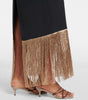 BERLIN halter neck fringed hem maxi dress