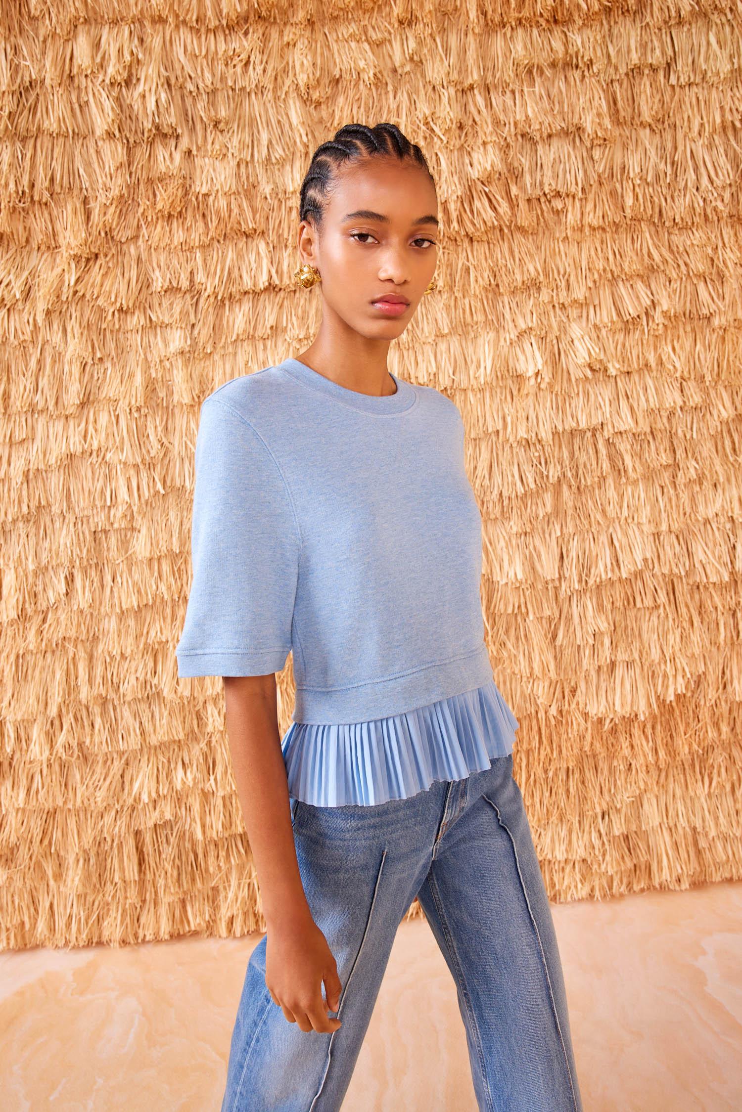 ULLA JOHNSON 売れ筋商品|||ウラ・ジョンソン Tシャツ トップス レディース Tops Grey Ulla Johnson - Leia Ruffle Sleeve Top