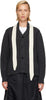 Wool knit tie cardigan
