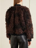 Curly faux fur bomber jacket