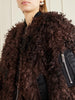 Curly faux fur bomber jacket